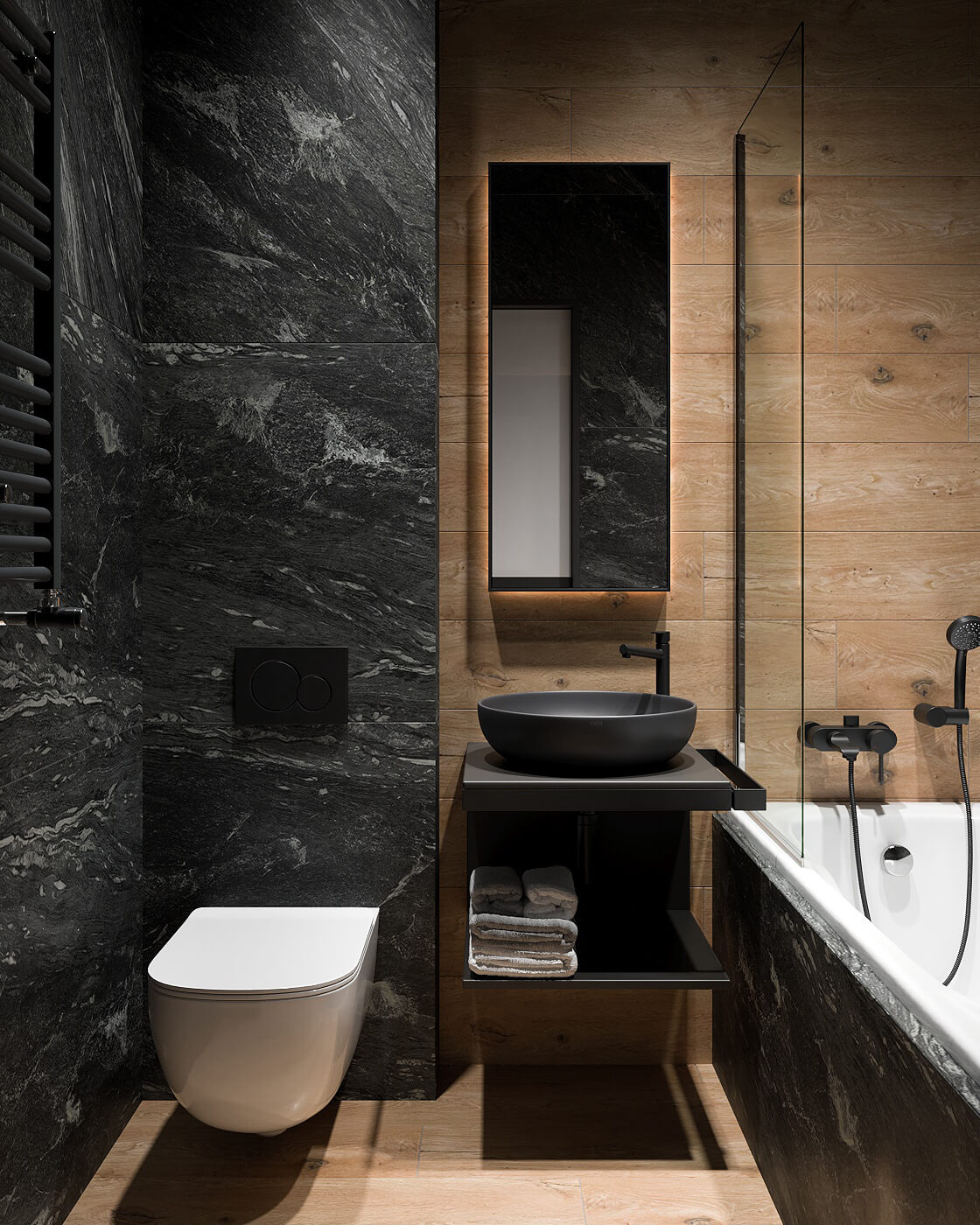 Совмещенный санузел №27815 под камень в Москве - КЕРАМ МАРКЕТ®